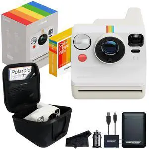 Polaroid Now 3rd Generation i-Type Instant Film Camera with 16 Color Film Photos, Pebble White, with Signature Series Power Bundle Polaroid Now 3rd Generation i-Type Instant Film Camera with 16 Color Film Photos, Pebble White, with Signature Series Power Bundle