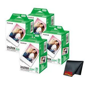 Instax Mini Instant Camera Film (80 Photo Exposure) Bundle with 6AVE Microfiber Cleaning Cloth Instax Mini Instant Camera Film (80 Photo Exposure) Bundle with 6AVE Microfiber Cleaning Cloth