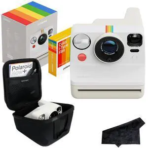 Polaroid Now 3rd Generation i-Type Instant Film Camera with 16 Color Film Photos, Pebble White, with Signature Series Case Bundle Polaroid Now 3rd Generation i-Type Instant Film Camera with 16 Color Film Photos, Pebble White, with Signature Series Case Bundle