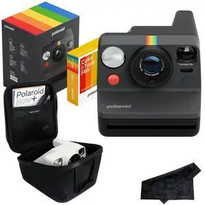 Polaroid Now 3rd Generation i-Type Instant Film Camera with 16 Color Film Photos, Black, with Signature Series Case Bundle Polaroid Now 3rd Generation i-Type Instant Film Camera with 16 Color Film Photos, Black, with Signature Series Case Bundle