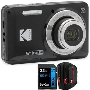 PIXPRO FZ55 Digital Camera, Black Bundle with Lexar 32GB High-Performance 800x UHS-I SDHC Memory Card + Deco Photo Point and Shoot Field Bag Camera Case PIXPRO FZ55 Digital Camera, Black Bundle with Lexar 32GB High-Performance 800x UHS-I SDHC Memory Card + Deco Photo Point and Shoot Field Bag Camera Case