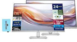 24" 100 Hz IPS FHD (1920x1080) 99% sRGB Display Monitor Adjustable Tilt, Height Adjust, Flicker Free, Anti-Glare, Low-Blue Light Filter, Eye Ease, Black/Silver w/DKZ Hub USB Port Expander 24" 100 Hz IPS FHD (1920x1080) 99% sRGB Display Monitor Adjustable Tilt, Height Adjust, Flicker Free, Anti-Glare, Low-Blue Light Filter, Eye Ease, Black/Silver w/DKZ Hub USB Port Expander