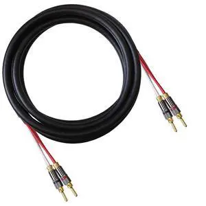 Canare 4S11 Speaker Cable, with Ultrasonically-welded Conventional (Non-Bi-Wire) Terminations, (One Cable - for one Speaker); Assembled in The USA (50 foot, Black, Bananas to Bananas) Canare 4S11 Speaker Cable, with Ultrasonically-welded Conventional (Non-Bi-Wire) Terminations, (One Cable - for one Speaker); Assembled in The USA (50 foot, Black, Bananas to Bananas)
