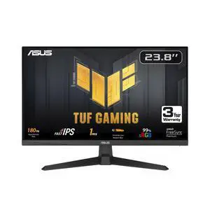 TUF Gaming 24 (23.8 inch viewable) 1080P Monitor (VG249Q3A) - Full HD, 180Hz, 1ms, Fast IPS, Extreme Low Motion Blur, FreeSync Premium, Speakers, DisplayPort, HDMI, Variable Overdrive, 99% sRGB TUF Gaming 24 (23.8 inch viewable) 1080P Monitor (VG249Q3A) - Full HD, 180Hz, 1ms, Fast IPS, Extreme Low Motion Blur, FreeSync Premium, Speakers, DisplayPort, HDMI, Variable Overdrive, 99% sRGB