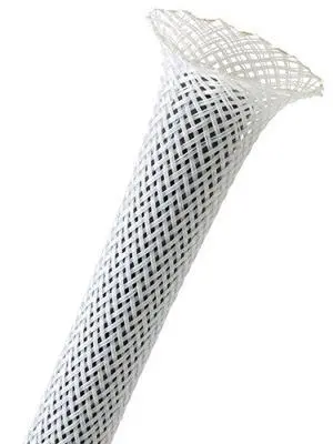 1.25" PET Expandable Braided Sleeving - Color: White - Length: 250FT 1.25" PET Expandable Braided Sleeving - Color: White - Length: 250FT