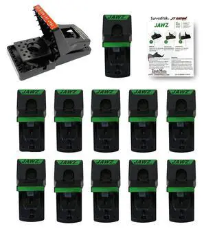 12 Pack - Includes 12 JT Eaton Jawz Rat and Chipmunk Traps for use with Solid or Liquid Baits (12 Pack) Case Pack 12 Pack - Includes 12 JT Eaton Jawz Rat and Chipmunk Traps for use with Solid or Liquid Baits (12 Pack) Case Pack