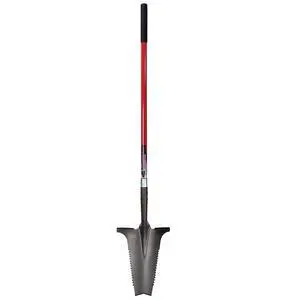 22511 XL Garden Shovel with Serrated Blade for Digging and Root Cutting, Fiberglass Shaft, Heavy Duty Steel Spade, Red 22511 XL Garden Shovel with Serrated Blade for Digging and Root Cutting, Fiberglass Shaft, Heavy Duty Steel Spade, Red