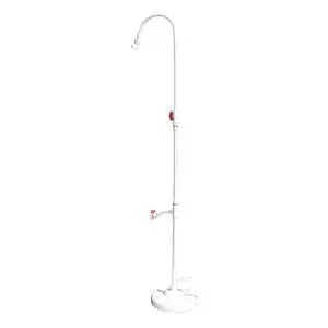 HYDROTOOLS Tube Style 7 Foot Poolside Shower, Adjustable Head & Foot Tap Spigot With Valve Controls, Standard Garden Hose, Environmentally Friendly, Outdoor Backyard Poolside Beach Spa HYDROTOOLS Tube Style 7 Foot Poolside Shower, Adjustable Head & Foot Tap Spigot With Valve Controls, Standard Garden Hose, Environmentally Friendly, Outdoor Backyard Poolside Beach Spa