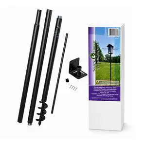 Universal Mounting Pole Kit - Heavy Duty Bird House or Bird Feeder Pole for Outdoors with 12 in Extender, Galvanized Steel, Threaded Joints, 30 lb Capacity, Auger Base Universal Mounting Pole Kit - Heavy Duty Bird House or Bird Feeder Pole for Outdoors with 12 in Extender, Galvanized Steel, Threaded Joints, 30 lb Capacity, Auger Base