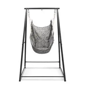Upgraded Hammock Chair with Stand for Outside, Heavy Duty Steel Hammock Chair with Stand for Porch, Backyard, Indoor or Outdoor (Black & White) Upgraded Hammock Chair with Stand for Outside, Heavy Duty Steel Hammock Chair with Stand for Porch, Backyard, Indoor or Outdoor (Black & White)