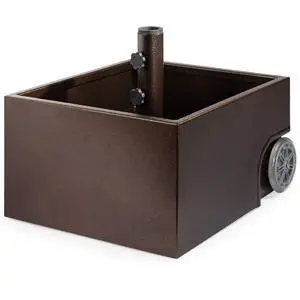 150lb Capacity Portable Steel Umbrella Base Stand for Outdoor, Patio, Garden, Market w/Fillable Planter, Drainage, 2 Adjustment Knobs, Handle, Wheels 150lb Capacity Portable Steel Umbrella Base Stand for Outdoor, Patio, Garden, Market w/Fillable Planter, Drainage, 2 Adjustment Knobs, Handle, Wheels