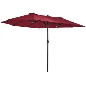 Extra Large 15 ft Patio Umbrella, Double-Sided Wide Outdoor Umbrella with Crank Handle and Air Vents for Backyard, Deck, Pool, Market Extra Large 15 ft Patio Umbrella, Double-Sided Wide Outdoor Umbrella with Crank Handle and Air Vents for Backyard, Deck, Pool, Market