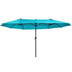 Extra Large 15 ft Patio Umbrella, Double-Sided Wide Outdoor Umbrella with Crank Handle and Air Vents for Backyard, Deck, Pool, Market Extra Large 15 ft Patio Umbrella, Double-Sided Wide Outdoor Umbrella with Crank Handle and Air Vents for Backyard, Deck, Pool, Market