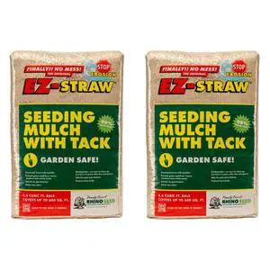 Seeding Mulch with Tack - Biodegradable Processed Straw, 2.5 cu. ft. Bale (Covers up to 600 sq. ft.), 2 Pack Seeding Mulch with Tack - Biodegradable Processed Straw, 2.5 cu. ft. Bale (Covers up to 600 sq. ft.), 2 Pack