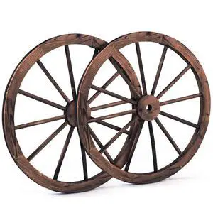 30-Inch Wagon Wheels 2 Pieces, Carbonized Solid Fir Wood, Old Western Style Wall Art Garden Decor, Decorative Rustic Hanging Wood Wheels for Yard Garage Bar Farmhouse Outdoor 30-Inch Wagon Wheels 2 Pieces, Carbonized Solid Fir Wood, Old Western Style Wall Art Garden Decor, Decorative Rustic Hanging Wood Wheels for Yard Garage Bar Farmhouse Outdoor