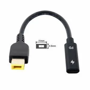 PD Power Type-C USB-C to Rectangle 11.0*4.5mm Power Plug PD Emulator Trigger Charge Cable for ThinkPad X1 Carbon PD Power Type-C USB-C to Rectangle 11.0*4.5mm Power Plug PD Emulator Trigger Charge Cable for ThinkPad X1 Carbon