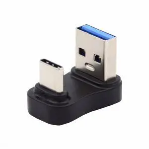 USB3.0 Type A Male to USB 3.1 Type-C Male Data 10Gbps Up Opposite U Shape Back Angled Charge Adapter 90 Degree for Laptop Phone USB3.0 Type A Male to USB 3.1 Type-C Male Data 10Gbps Up Opposite U Shape Back Angled Charge Adapter 90 Degree for Laptop Phone