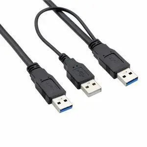 Super Speed USB 3.0 power Y cable two A Male to USB Male for External Hard Disk Super Speed USB 3.0 power Y cable two A Male to USB Male for External Hard Disk