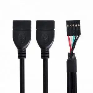 CY USB 9Pin 10Pin Motherboard Female Header to Dual USB 2.0 Female Adapter Cable 50cm CY USB 9Pin 10Pin Motherboard Female Header to Dual USB 2.0 Female Adapter Cable 50cm