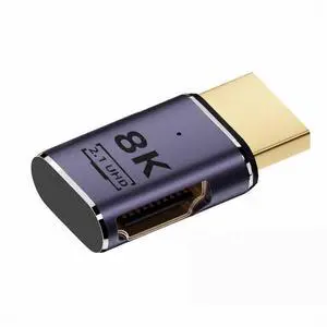 HDMI Male to HDMI 2.1 Female Flat Horizontal 90 Degree Right Angled UHD Extension Adapter Support 8K 60hz HDTV HDMI Male to HDMI 2.1 Female Flat Horizontal 90 Degree Right Angled UHD Extension Adapter Support 8K 60hz HDTV