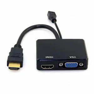 Cablecc HDMI to VGA HDMI Female Splitter with Audio Video Cable Converter Adapter For HDTV PC Monitor HD-033 Cablecc HDMI to VGA HDMI Female Splitter with Audio Video Cable Converter Adapter For HDTV PC Monitor HD-033