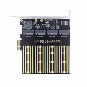 Chenyang Four SATA NGFF Key B+M SSD to PCI-E 1x Mainboard Desktop Adapter Converter SSD Card ASM1064 2280 SA-061 Chenyang Four SATA NGFF Key B+M SSD to PCI-E 1x Mainboard Desktop Adapter Converter SSD Card ASM1064 2280 SA-061