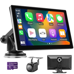 9" Wireless Carplay Screen for Car, Portable Car Play Screen for Car & Android Auto, 4K Dash Cam, 1080p Backup Camera, GPS Navigation, Car Audio Receivers Mirror Link, Bluetooth, FM, Siri 9" Wireless Carplay Screen for Car, Portable Car Play Screen for Car & Android Auto, 4K Dash Cam, 1080p Backup Camera, GPS Navigation, Car Audio Receivers Mirror Link, Bluetooth, FM, Siri