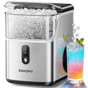 EUHOMY Nugget Ice Maker Countertop, Ready in 7 Mins, 34Lbs/24H Pebble Ice Maker Machine, Self-Cleaning Countertop Sonic Ice Makers with Ice Scoop&Basket, Pellet Ice Maker for Home, Stainless Steel EUHOMY Nugget Ice Maker Countertop, Ready in 7 Mins, 34Lbs/24H Pebble Ice Maker Machine, Self-Cleaning Countertop Sonic Ice Makers with Ice Scoop&Basket, Pellet Ice Maker for Home, Stainless Steel