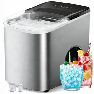 38lbs Per Day Countertop Ice Maker, 9 Ice Cubes in 3.5 Minutes, Self-Cleaning Portable Ice Machine with 2 Bullet Sizes for Kitchen, Camping, RV, and Party 38lbs Per Day Countertop Ice Maker, 9 Ice Cubes in 3.5 Minutes, Self-Cleaning Portable Ice Machine with 2 Bullet Sizes for Kitchen, Camping, RV, and Party