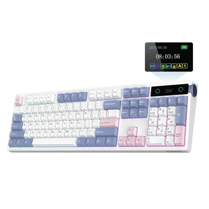 TH108 PRO Full Size Mechanical Keyboard with Screen & Knob | Wireless Gaming Keyboard with 10000mAh, Creamy Gasket, Hot Swap, Custom Driver, RGB Backlight (White, Creamy Jade) TH108 PRO Full Size Mechanical Keyboard with Screen & Knob | Wireless Gaming Keyboard with 10000mAh, Creamy Gasket, Hot Swap, Custom Driver, RGB Backlight (White, Creamy Jade)
