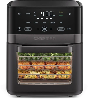 Air Fryer 6-in-1, XL 14-Quart Multifunctional Airfryer with Touchscreen Controls, Rotisserie, Food Dehydrator, Convection Oven, Bake, Broil, and Reheat Functions, Windowed Door Black Air Fryer 6-in-1, XL 14-Quart Multifunctional Airfryer with Touchscreen Controls, Rotisserie, Food Dehydrator, Convection Oven, Bake, Broil, and Reheat Functions, Windowed Door Black