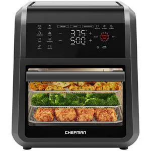 12-Quart 5-in-1 Air Fryer Oven with Digital Timer, Touchscreen, and 12 Presets - Family Size Countertop Convection Oven, Dishwasher-Safe Parts 12-Quart 5-in-1 Air Fryer Oven with Digital Timer, Touchscreen, and 12 Presets - Family Size Countertop Convection Oven, Dishwasher-Safe Parts
