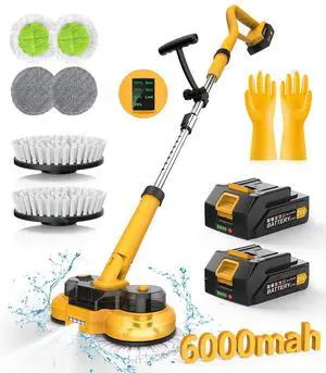 qimedo 6000mAh Battery Electric Mop M1, 800RPM Cordless Electric Power Scrubber & Mops for Floor Cleaning, Best Automatic Spin Mops with Smart Display,Rotating Mop with LED Light & Water Spray qimedo 6000mAh Battery Electric Mop M1, 800RPM Cordless Electric Power Scrubber & Mops for Floor Cleaning, Best Automatic Spin Mops with Smart Display,Rotating Mop with LED Light & Water Spray