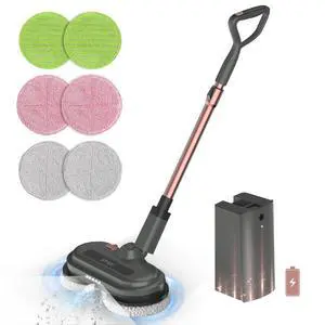VMAI Cordless Electric Mop, Electric Mops for Floor Cleaning, Spin Mop with LED Headlight, Water Spray, Cordless Mop Up to 60 mins Detachable Battery, Floor Scrubber for Hardwood Floors VMAI Cordless Electric Mop, Electric Mops for Floor Cleaning, Spin Mop with LED Headlight, Water Spray, Cordless Mop Up to 60 mins Detachable Battery, Floor Scrubber for Hardwood Floors