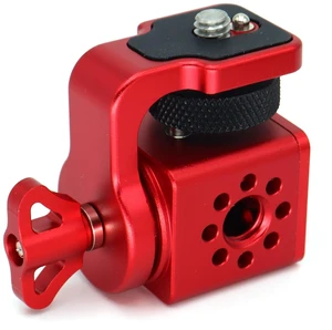 SZJELEN Bolt-On Monitor Hinge Cube, 360 degree rotating pan tilt bracket, Camera 3/8 screws fixed 1/4 monitor bracket, adjustable back and forth, Locating Pins - Red SZJELEN Bolt-On Monitor Hinge Cube, 360 degree rotating pan tilt bracket, Camera 3/8 screws fixed 1/4 monitor bracket, adjustable back and forth, Locating Pins - Red