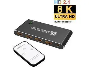HDMI Switcher with Remote Control, Ultra HD 8K High Speed 48Gbps Directional Switch Only 3in 1out 8K@60Hz 4K@120Hz Splitter Converter (8K) HDMI Switcher with Remote Control, Ultra HD 8K High Speed 48Gbps Directional Switch Only 3in 1out 8K@60Hz 4K@120Hz Splitter Converter (8K)