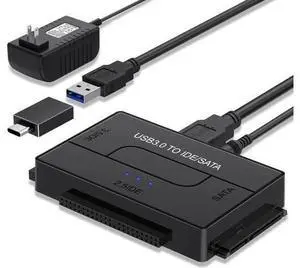 USB 3.0 to SATA IDE Adapter - 2.5in / 3.5in - External Hard Drive to USB Converter Hard Drive Transfer Cable (USB3SSATAIDE) USB 3.0 to SATA IDE Adapter - 2.5in / 3.5in - External Hard Drive to USB Converter Hard Drive Transfer Cable (USB3SSATAIDE)