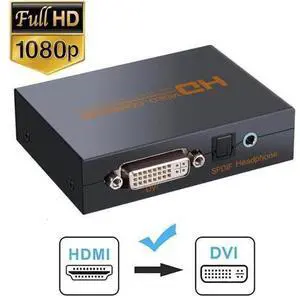 HDMI to DVI (DVI-D) Audio Extractor Converter with 3.5mm Optical SPDIF Toslink + L/R Stereo Audio Adapter for PS3/4/Xbox/Roku/DVD Player/Laptop/Sky HD Box/HDTV/STB HDMI to DVI (DVI-D) Audio Extractor Converter with 3.5mm Optical SPDIF Toslink + L/R Stereo Audio Adapter for PS3/4/Xbox/Roku/DVD Player/Laptop/Sky HD Box/HDTV/STB
