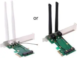 PCI-E Express to PCI-E Adapter Card Wireless Network Card WiFi Mini 2 Antenna External PC PCI-E Express to PCI-E Adapter Card Wireless Network Card WiFi Mini 2 Antenna External PC