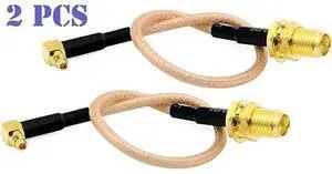 of 2 RF RG316 Pigtail RP-SMA Female Antenna Connector to MMCX Male Low Loss Coaxial Cable Adapter Right Angle (2.5 inches (6.5 cm)) of 2 RF RG316 Pigtail RP-SMA Female Antenna Connector to MMCX Male Low Loss Coaxial Cable Adapter Right Angle (2.5 inches (6.5 cm))