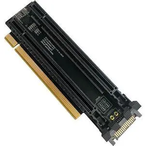 PCI-E 4.0 x16 1 to 2 Expansion Card Gen4 Split Card PCIe-Bifurcation x16 to x8x8 with 20mm Spaced Slots CPU4P Power Supply Port (SATA) PCI-E 4.0 x16 1 to 2 Expansion Card Gen4 Split Card PCIe-Bifurcation x16 to x8x8 with 20mm Spaced Slots CPU4P Power Supply Port (SATA)
