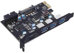 PCI Express Card to 3 PORTS USB 3.0 2 PORTS USB3.1 Type C Internal USB 3.0 20PIN 7 Ports USB HUB pcie to Type-c Converter Card PCI Express Card to 3 PORTS USB 3.0 2 PORTS USB3.1 Type C Internal USB 3.0 20PIN 7 Ports USB HUB pcie to Type-c Converter Card
