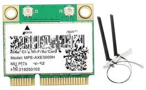 FOR MPE-AXE3000H WiFi Card with WiFi 6E 2400Mbps Mini PCI-E for BT 5.2 802.11AX 2.4G/5G/6Ghz Wlan Network Card FOR MPE-AXE3000H WiFi Card with WiFi 6E 2400Mbps Mini PCI-E for BT 5.2 802.11AX 2.4G/5G/6Ghz Wlan Network Card