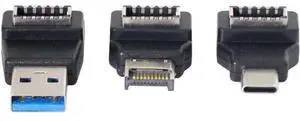 USB3.1 Type-E Front Panel Header Female to Type-A & Type-C USB-C Male Motherboard Extension Data Angled Adapter 3pcs/1 Set USB3.1 Type-E Front Panel Header Female to Type-A & Type-C USB-C Male Motherboard Extension Data Angled Adapter 3pcs/1 Set
