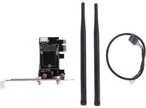 Wireless Card to pci E-1X to NGFF-Ekey PCIE Laptop Pc WIFI WLAN Card Adapter Dual Antenna Adapter Board Wireless Card to pci E-1X to NGFF-Ekey PCIE Laptop Pc WIFI WLAN Card Adapter Dual Antenna Adapter Board