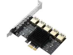 PCI-E 1 to 5 USB Slots Riser Card - Higher Stability USB 3.0 Adapter Multiplier Card for Bitcoin Mining Compatible with Windows Linux Mac PCI-E 1 to 5 USB Slots Riser Card - Higher Stability USB 3.0 Adapter Multiplier Card for Bitcoin Mining Compatible with Windows Linux Mac