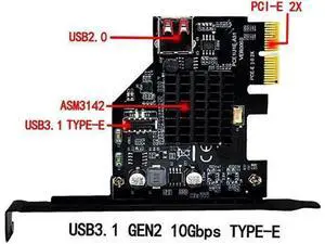 USB 3.1 USB 2.0 Pcie Pci Express Card Adapter Pci-e Expansion Card Front Panel Socket for Motherboard USB 3.1 USB 2.0 Pcie Pci Express Card Adapter Pci-e Expansion Card Front Panel Socket for Motherboard