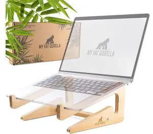 Bamboo Laptop Stand 10-15 inches Universal Laptop Shelf Ergonomic MacBook Holder Laptop Riser for Desk Bamboo Laptop Stand 10-15 inches Universal Laptop Shelf Ergonomic MacBook Holder Laptop Riser for Desk