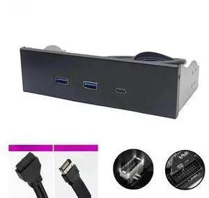 FOR 2Port USB 3.2 GEN1 5Gb + 1Port TYPE-C 10/20Gb Hub Adapter USB3.0 19Pin Type-E for PC Desktop 5.25" CD-ROM Bay USB3.2 Front Panel FOR 2Port USB 3.2 GEN1 5Gb + 1Port TYPE-C 10/20Gb Hub Adapter USB3.0 19Pin Type-E for PC Desktop 5.25" CD-ROM Bay USB3.2 Front Panel