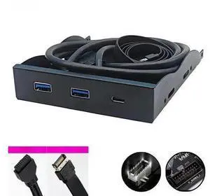 FOR USB Front Panel for PC 2 Port USB 3.2 GEN1 5Gbps + 1 Port TYPE-C 10Gbps/20Gbps Hub Adapter Support Desktop 3.5" Floppy Drive Bay FOR USB Front Panel for PC 2 Port USB 3.2 GEN1 5Gbps + 1 Port TYPE-C 10Gbps/20Gbps Hub Adapter Support Desktop 3.5" Floppy Drive Bay